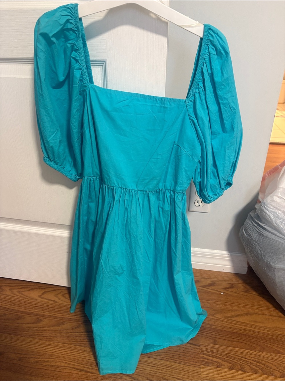a new day Turquoise Puff-Sleeve Mini Dress